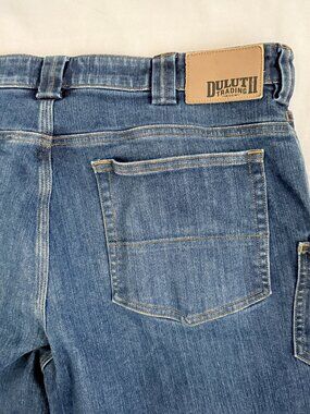 Duluth Trading Mens Ballroom Double Flex Jeans 36X36 Blue Straight Work Pants